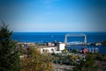 Duluth Aerial Lift Bridge and Lake Superior on a clear afternoon Royalty Free Stock Photo