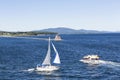 Sailboat Lifeboat and Lighthouse