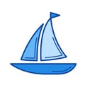 Sailboat line icon.