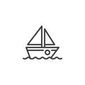 Sailboat line icon