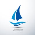 Sailboat logo Royalty Free Stock Photo