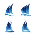 Sailboat logo set vector Royalty Free Stock Photo