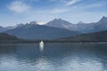 Sailboat in the Lynn Canal in summer