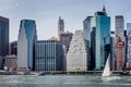 Sailing the East River Along Lower Manhattan Royalty Free Stock Photo