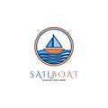 Sailboat Marine Icon Vector Logo Template Illustration Design