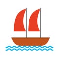 Sailboat marine isolated icon