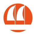 Sailboat marine isolated icon