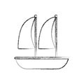 Sailboat marine isolated icon Royalty Free Stock Photo