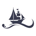 sailboat maritime emblem icon