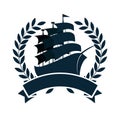 sailboat maritime emblem icon