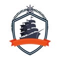sailboat maritime emblem icon