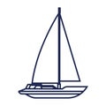 Sailboat maritime frame icon