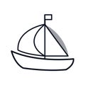 Sailboat maritime frame icon