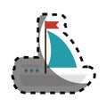 sailboat maritime isolated icon