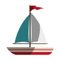 Sailboat maritime isolated icon