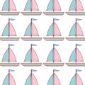 Sailboat maritime pattern isolated icon