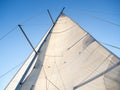 Sailboat mast in the mediterranean sea Royalty Free Stock Photo