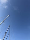 Sailboat masts and Southern California Blue Sky Royalty Free Stock Photo