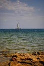 A sailboat in the mediterranean