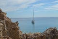 Sailboat in the Mediterranean Sea in Rhodes Greece Royalty Free Stock Photo