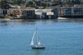 Sailboat in Monterey Bay Royalty Free Stock Photo