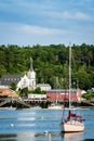 Sailboat in Boothbay Harbor, Maine Royalty Free Stock Photo