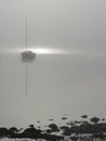 Sailboat moored on Cape Cod bay Royalty Free Stock Photo