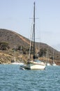 Sailboat Moored at Catalina Harbor Royalty Free Stock Photo