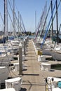 Sailboat moored in a marina Richmond California.