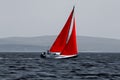 Sailboat moving fast