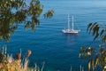 Sailboat near Elba island, Tuscany, Italy