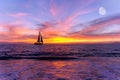 Sailboat Ocean Sunset Royalty Free Stock Photo