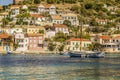 Sailboat moored in the waters of the port of assos kefalonia