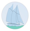 Sailboat paper flat design