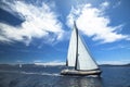 Sailboat participate in sailing regatta. Luxury Yachts. Vacation. Travel concept. Royalty Free Stock Photo