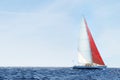 Sailboat In The Peaceful Blue Ocean Royalty Free Stock Photo