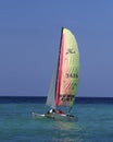 Sailboat At Playa Del Este Cuba Royalty Free Stock Photo