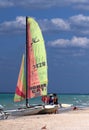 Sailboat At Playa Del Este Cuba Royalty Free Stock Photo