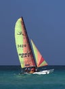 Sailboat At Playa Del Este Cuba Royalty Free Stock Photo