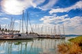 Sailboat port of Balatonlelle, Lake Balaton, Hungary Royalty Free Stock Photo