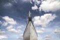 Sailboat prow. Low angle front view Royalty Free Stock Photo
