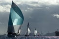 Sailboat Racing on Puget Sound, Seattle, Washington State Royalty Free Stock Photo