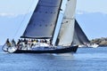 Sailboat Racing on Straights of Juan Defuca Royalty Free Stock Photo