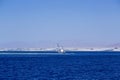 Sailboat on a reef in the red Sea