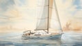 Realistic Sailboat Painting With Detailed Character Design
