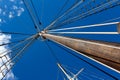 Sailboat rigging and big mast Royalty Free Stock Photo