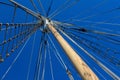 Sailboat rigging and big mast Royalty Free Stock Photo