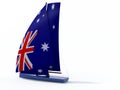 Sailboat with sail colored as australian flag Royalty Free Stock Photo