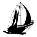 Sailboat Hand drawn, Vector, Eps, Logo, Icon, silhouette Illustration by crafteroks for different uses.