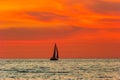 Sunset Ocean Sailboat Dusk